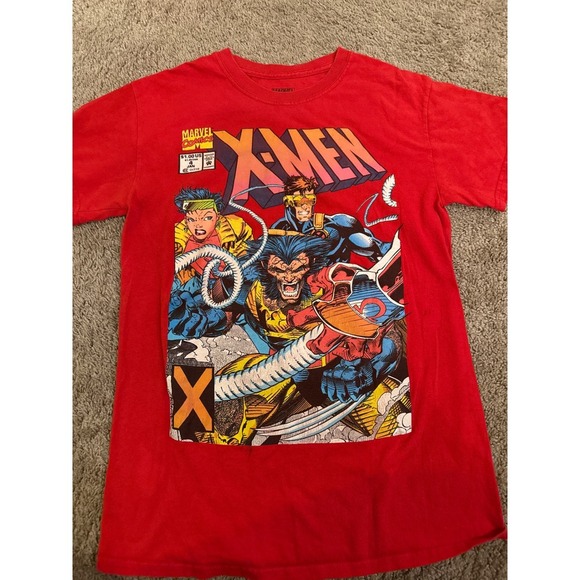 Marvel Comics X-Men Wolverine Graphic Print Red T-Shirt - Picture 1 of 3